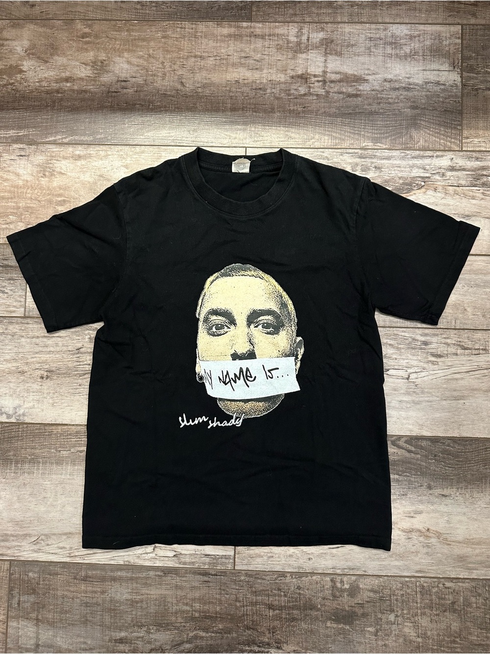 Slim Shady Black Graphic Tee with Face Print size XS fits more like men’s M